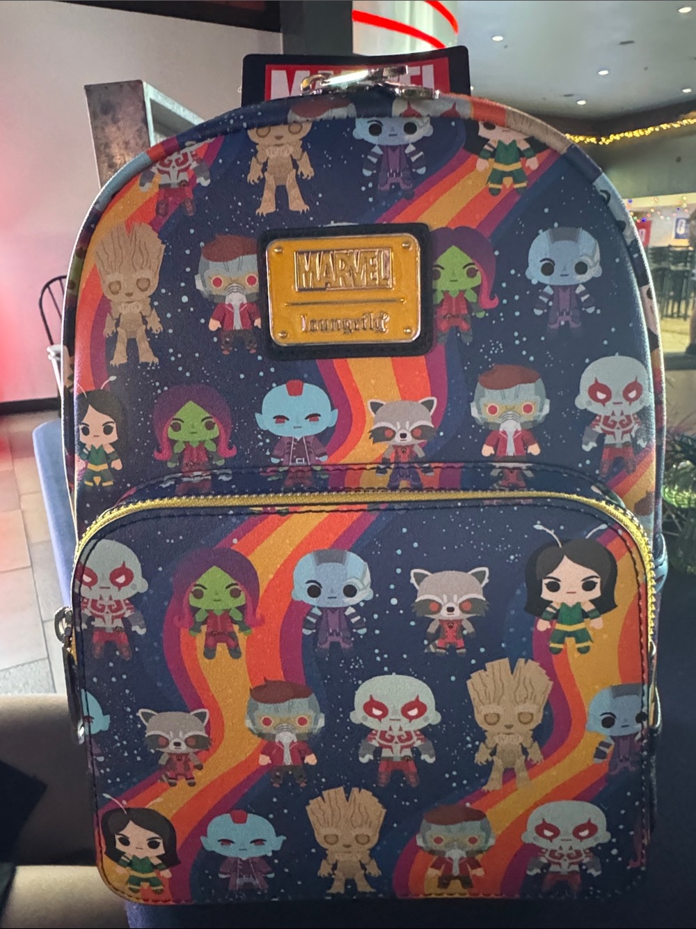 Loungefly Marvel Guardians Multicolor Character Mini Backpack